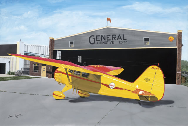 "Tribute to a legend" - Sam Lyons - Stinson Reliant SR-10J Aviation Art